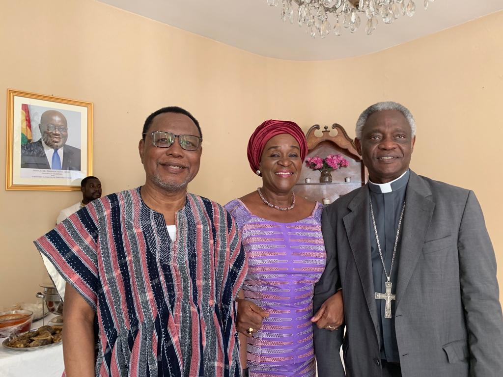 H.E. Ambassador with His Eminence Cardinal Appiah Turkson and H.E. Joseph K Akudibilah, Ambassador of Ghana to the Holy See